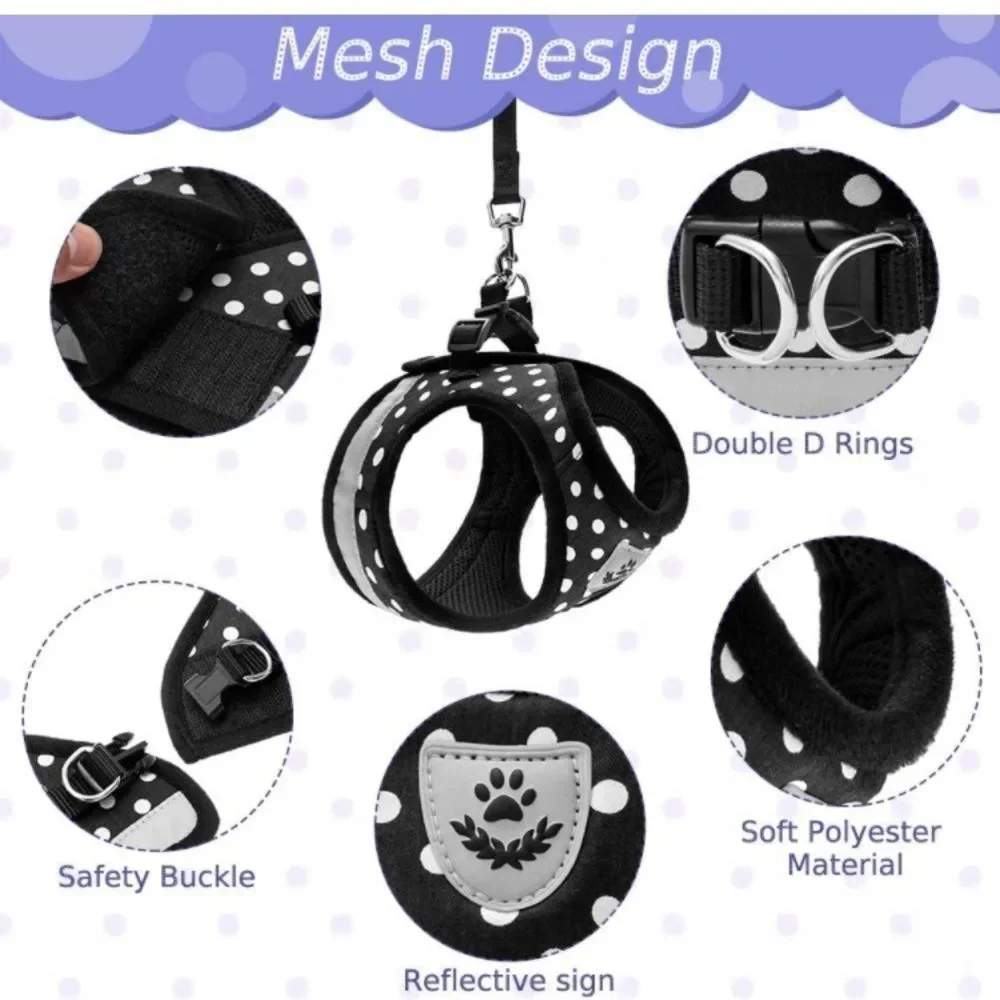 Reflective Cat Harness with Leash Set